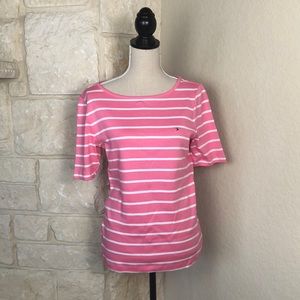 NWT Tommy Hilfiger Pink & White Striped Tee top